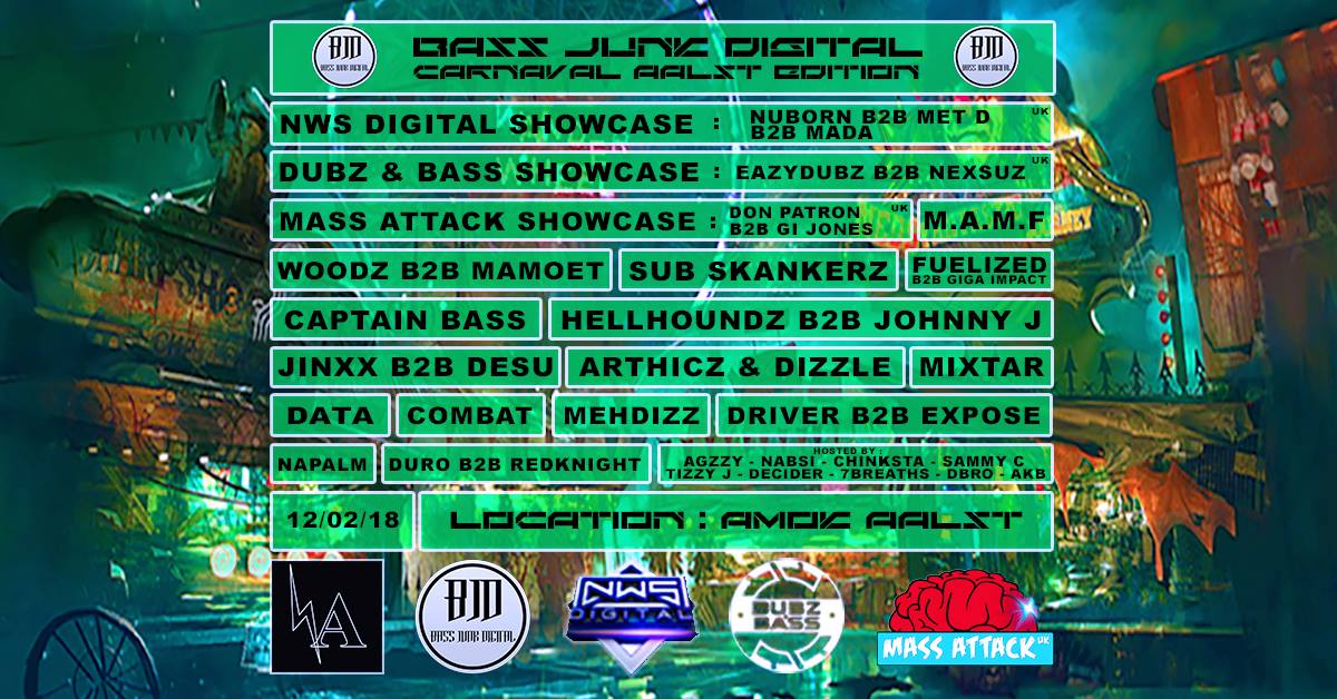 Carnaval 2018 Bass Junk Digital AMOK 12 februari 2018